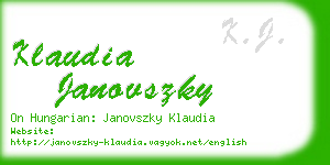 klaudia janovszky business card